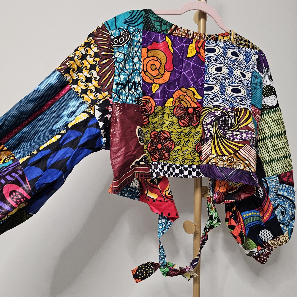 Ankara Peplum Vibrant Multicolor Patchwork Crop W… - image 3